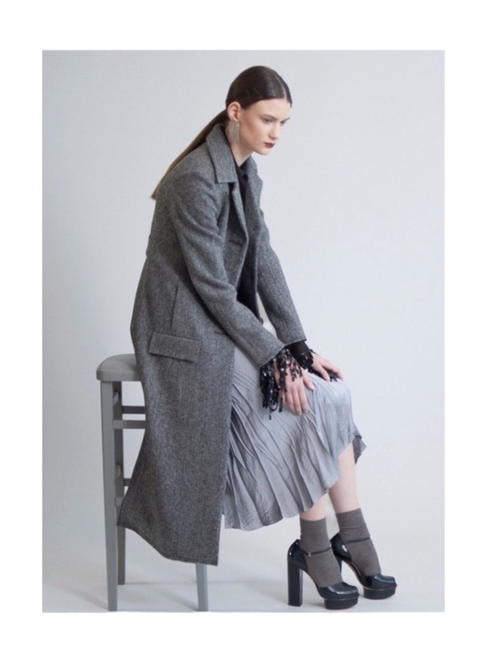Luxury: Isa Arfen Ready To Wear ꧁ That 90'S Shirt Plaid Wool Sequins ꧂ Hot Choc - Picture 3 of 17